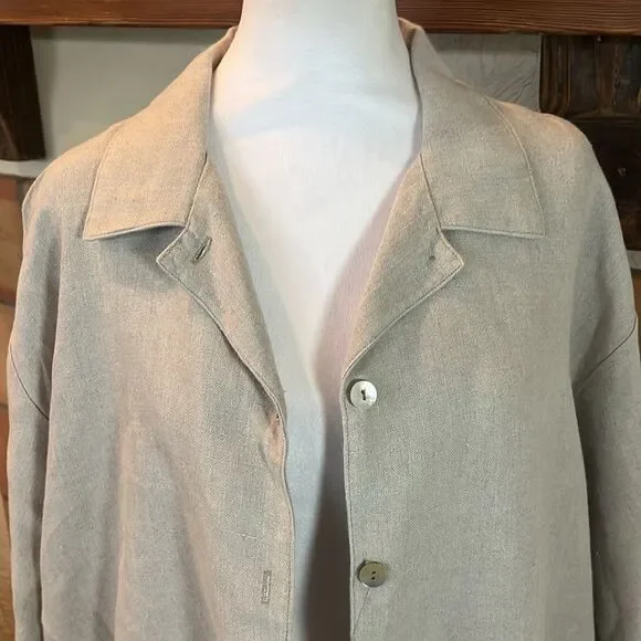 Bryn Walker Oversized Gordan Shirt, Tan, size L